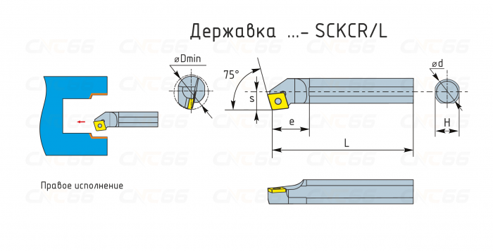 S20Q-SCKCL09 Резец токарный (державка) расточной по металлу