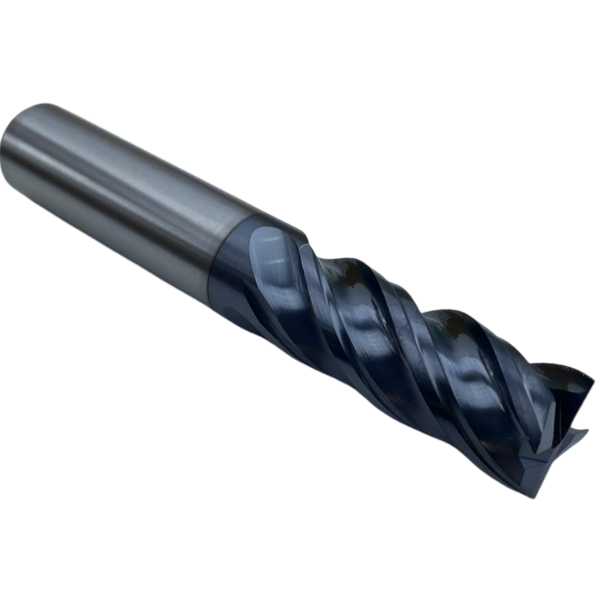 Концевая фреза с плоским торцом 4 зуба, HRC 60, 10х25х10х75L, Угол спирали 38°- 40°