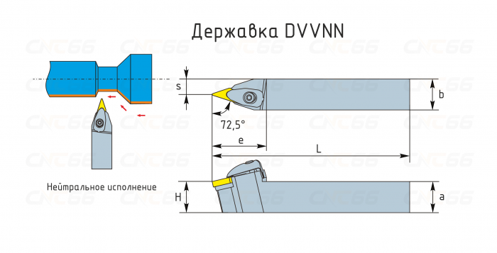 DVVNN2020K16 Резец токарный (державка) по металлу