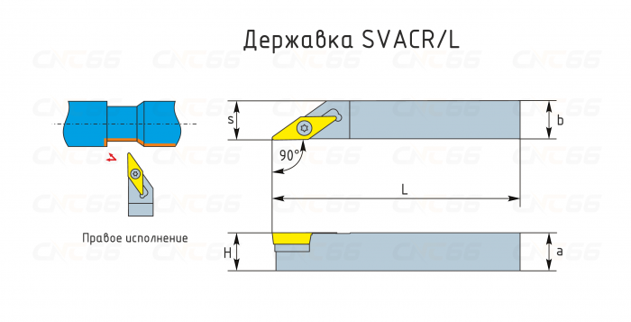 SVACR1616H16 Резец токарный (державка) по металлу