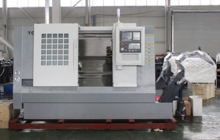 Горизонтальный токарный станок с ЧПУ TCK56-500-L, неподвижный люнет