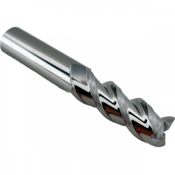 Концевая фреза с плоским торцом 3 зуба, HRC 55, 8х24х8х60L