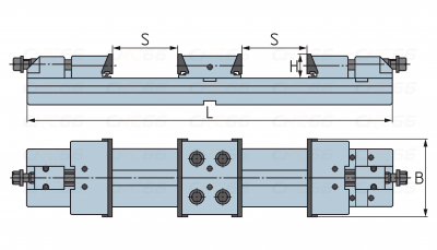 Тиски станочные прецизионные модульные двойные ZQ83 150x2x110