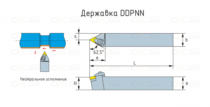 DDPNN2020K1506 Резец токарный (державка) по металлу