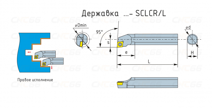 S25R-SCLCR09 Резец токарный (державка) расточной по металлу