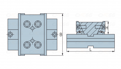 Неподвижный двойной блок свободных (раздельных) модульных тисков ZQ84 ширина губок 150 мм
