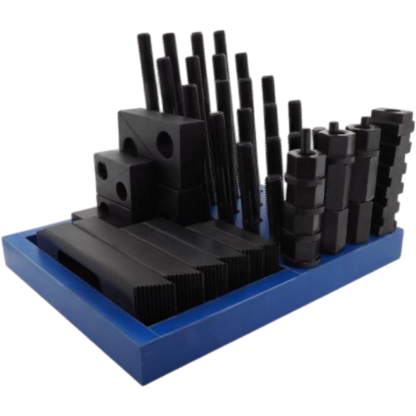 Набор прижимов со шпильками M20 для фрезерного стола с пазом 22 мм, 58 предметов