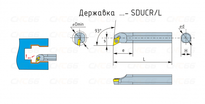 S25T-SDUCR11 Резец токарный (державка) расточной по металлу