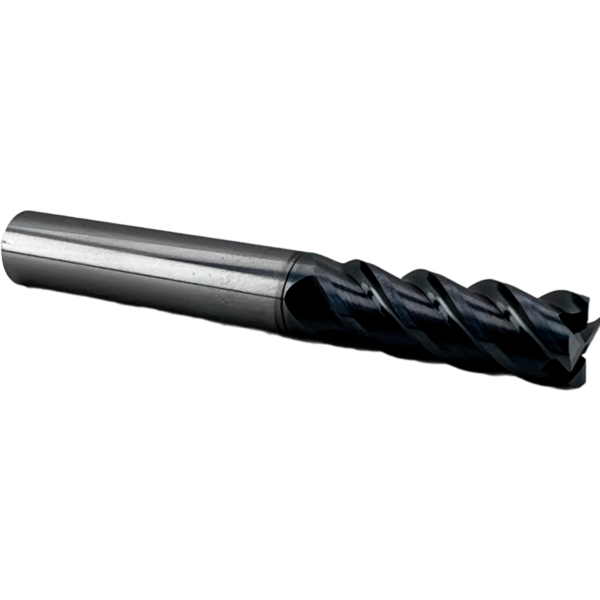 Концевая фреза с плоским торцом 4 зуба, HRC 66, 10х50х10х150L, Угол спирали 45°