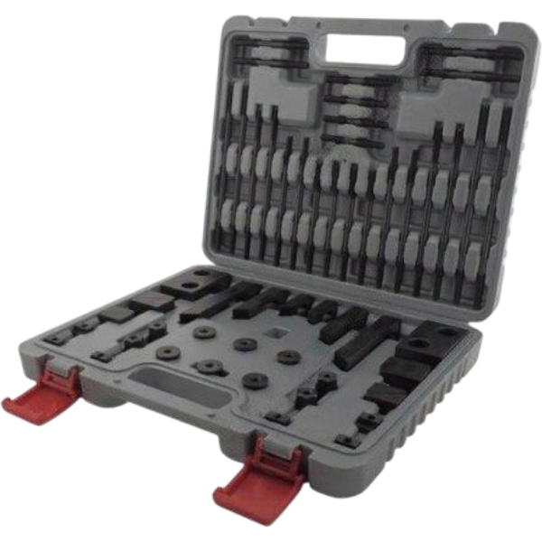 Набор прижимов со шпильками M14 для фрезерного стола с пазом 16 мм, 58 предметов