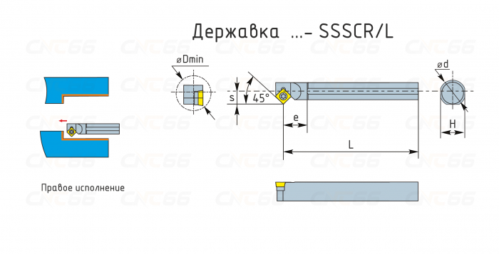 S16Q-SSSCL09 Резец токарный (державка) расточной по металлу