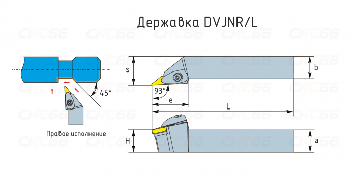 DVJNR3225P16 Резец токарный (державка) по металлу