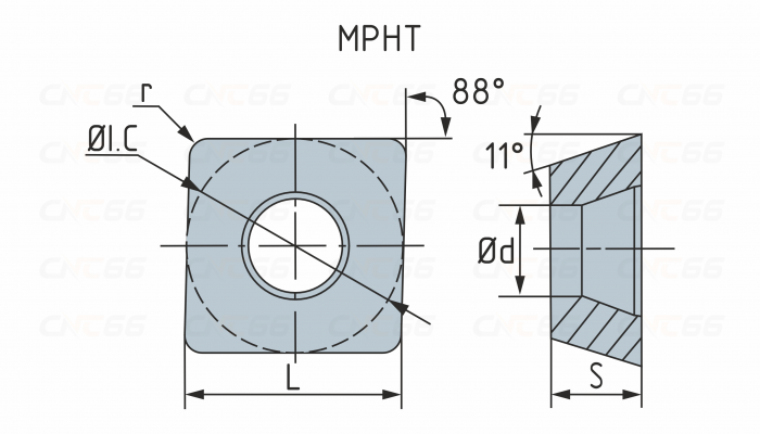 MPHT080305-DM-YBG302 Пластина фрезерная