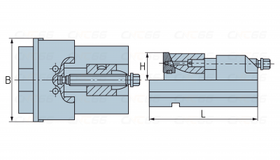 Подвижный блок свободных (раздельных) модульных тисков ZQ84 ширина губок 200 мм