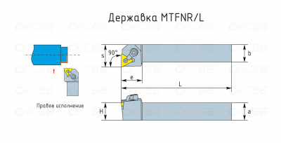 MTFNR2525M16 Державка проходная для наружного точения