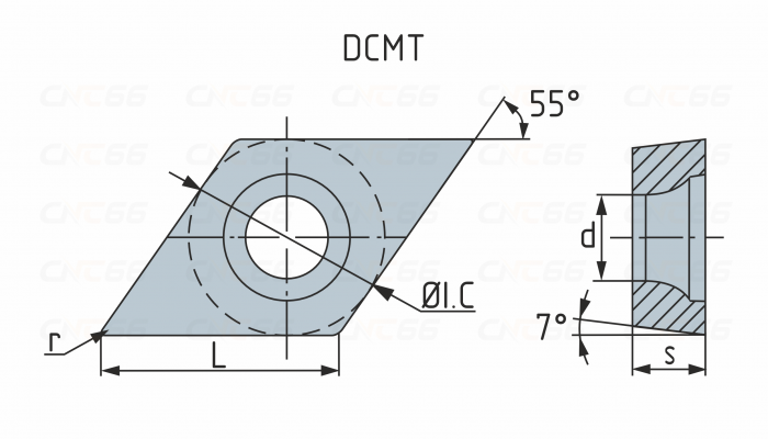 DCMT11T304-TF-TP624 Пластина токарная для нержавеющей стали