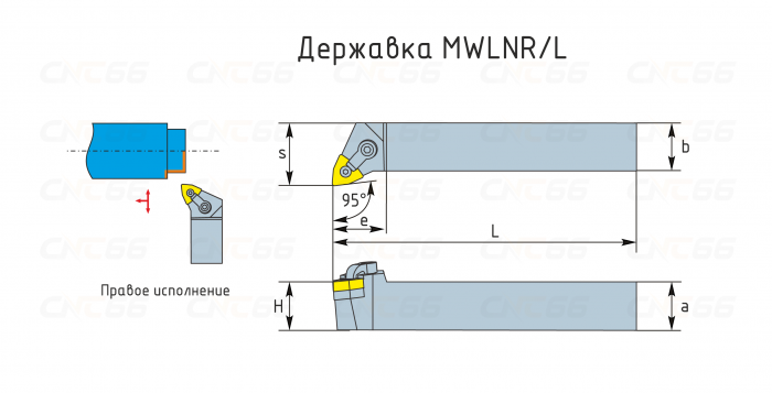 MWLNL2020K0604 Резец токарный (державка) по металлу