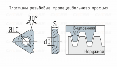 27VEL-6.0TR-DM215 Пластина резьбовая трапецеидального профиля, угол 30°