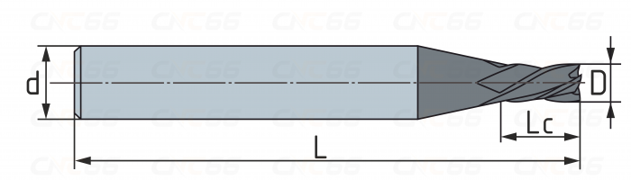 PMK3S.z4.03.13.50.30.F000 TiAlN Фреза концевая твердосплавная по металлу усиленная (хвостовик 4мм)