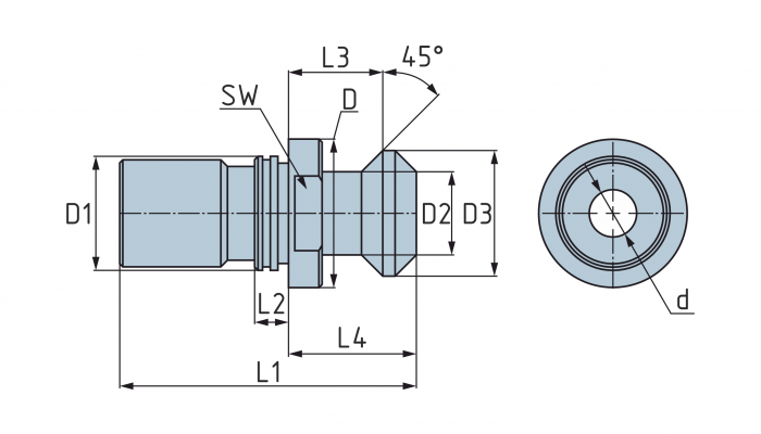 Штревель BT40 MAZAK с отверстием для СОЖ и уплотнительным кольцом