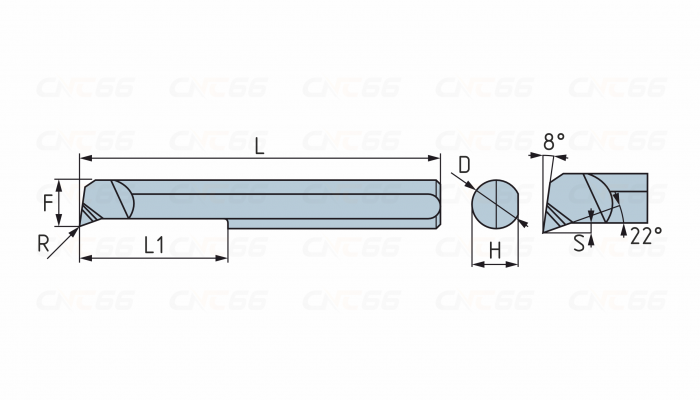 PSBPR6-20L-R0.2-KTX Мини-резец для продольного растачивания