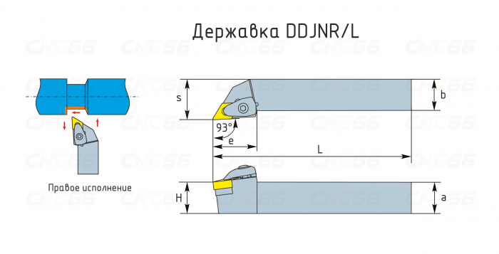 DDJNR3232P15 Резец токарный (державка) по металлу