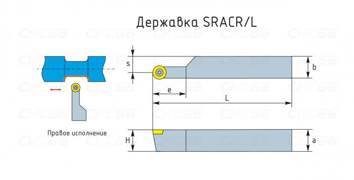 SRACR3225P12 Резец токарный (державка) по металлу