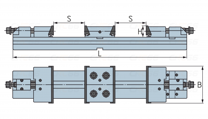 Тиски станочные прецизионные модульные двойные ZQ83 175x2x220