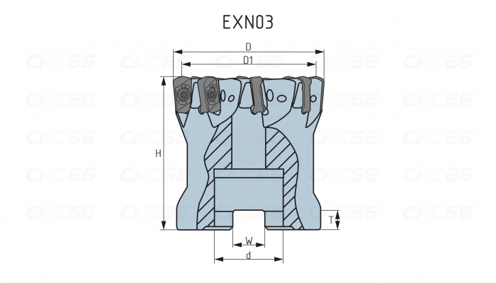 EXN03R-063-A22-9T Фреза торцевая насадная со сменными пластинами