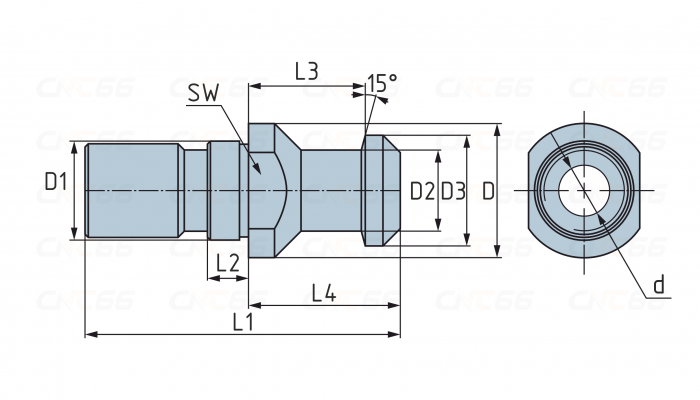 Штревель SK50 с отверстием для СОЖ